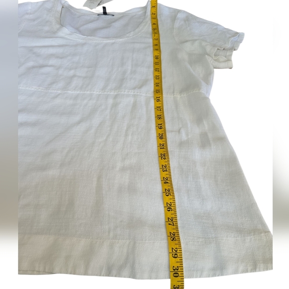 Eileen Fisher Scoop Neck Basket Crepe  Cap Sleeve Top Shirt White NWT 1X - Picture 14 of 16